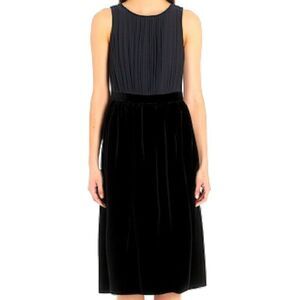 Derek Lam Black Silk & Velvet Sleeveless Dress 2